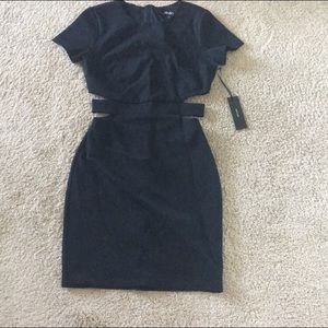 Black bodycon cutout dress